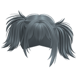 Wolfcut Tilted Anime Messy Pigtails (Ash Blue)