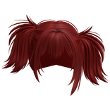 Wolfcut Tilted Anime Messy Pigtails (Red)