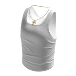 Woman Tank Top w/ Gold Cross Chain