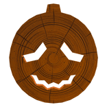 Wood Pumpkin Friend Mask Sad Smile