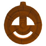 Wood Pumpkin Friend Mask Shy Smile