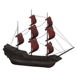 Wooden Pirate Ship - brown/Red