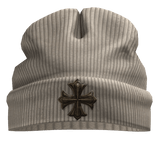 Worn in goth white beanie