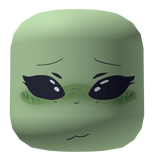 Worried cute alien girl face