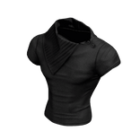 Wrap Collar Shirt (Black)