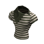 Wrap Collar Stripped Shirt (Green)