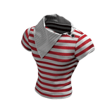Wrap Collar Stripped Shirt (Red)
