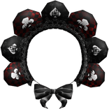 x ♧ red goth silly jester circus flower ♡ x 