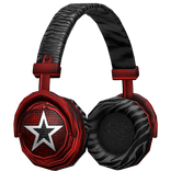 Y2k 2000s Zebra Star Headphones (Red and Black)