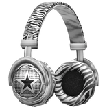 Y2k 2000s Zebra Star Headphones (White)