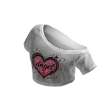 Y2K Angel Heart Crop Top - White