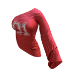 ʚ♡ɞ Y2K Asymmetrical Red Jersey Top