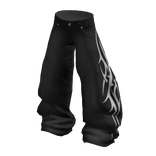Y2K Baggy Jeans Tribal Black