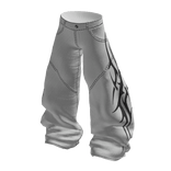 Y2K Baggy Jeans Tribal White