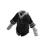 💗Y2K BASEBALL SHIRT WITH HOODIE_BLACK/WHITE