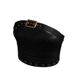 Y2K Belt Bustier Top Black Leather