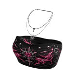 ✅Y2K✅ Black and pink crop top w/ necklace
