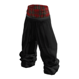 Y2K Black Baggy Sweats w/ Red Flannel Layer