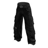 Y2K Black Cargo Pants Strap Belt Baggy Urban Jeans