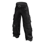 Y2K Black Cargo Pants Strap Belt Baggy Urban Jeans
