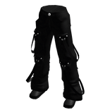 Y2K Black Cargo Pants with Strap