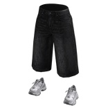 Y2K Black Denim Jorts + Sneakers