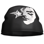 Y2k Black Face Star Graphic Beanie