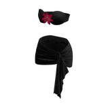 Y2K black laced ruffled tropical outfit