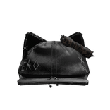 Y2K Black Leather Kitty Cap