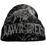 Y2K Black Rawr TRex Beanie