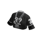 Y2K Black White Jersey Crop Top Shirt W/ Chains 