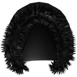 Y2K Black Winter Fur Hood in Black
