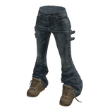 💗 Y2K Bootcut Jeans w/ High-Tops _ Blue