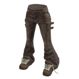 💗 Y2K Bootcut Jeans w/ High-Tops _ Brown