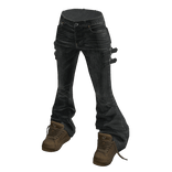 💗 Y2K Bootcut Jeans w/ High-Tops _ Charcoal