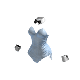 Y2K Bunny Corset Bodysuit in Baby Blue