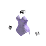 Y2K Bunny Corset Bodysuit in Purple