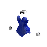 Y2K Bunny Corset Bodysuit in Royale Blue