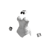 Y2K Bunny Corset Bodysuit in White