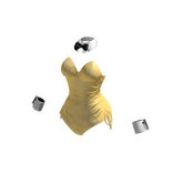 Y2K Bunny Corset Bodysuit in Yelllow