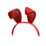 Y2K Bunny Ears Headband in Red