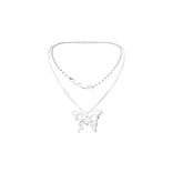 y2k butterfly cross chain necklace
