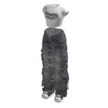 🍀Y2K Cargo & Crop Top Outfit (White)