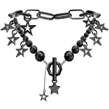 Y2k Chained Star Necklace (Black)
