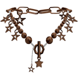 Y2k Chained Star Necklace (Brown)