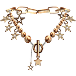 Y2k Chained Star Necklace (Light Brown)