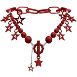 Y2k Chained Star Necklace (Red)