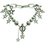 Y2k Chained Star Necklace (Sage Green)