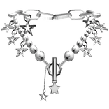 Y2k Chained Star Necklace (White)