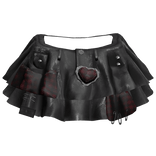 Y2K Chic Plaid Black & Red Doll Skirt